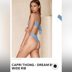 Monday Swimwear- Dream Blue Wide Rib Capri Thong